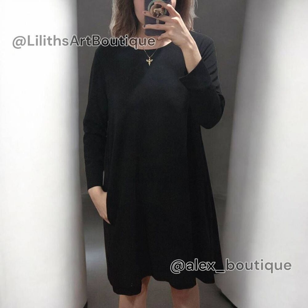 H&M Basic Boat Neck Jersey Dress(C044)-Size L for Women
